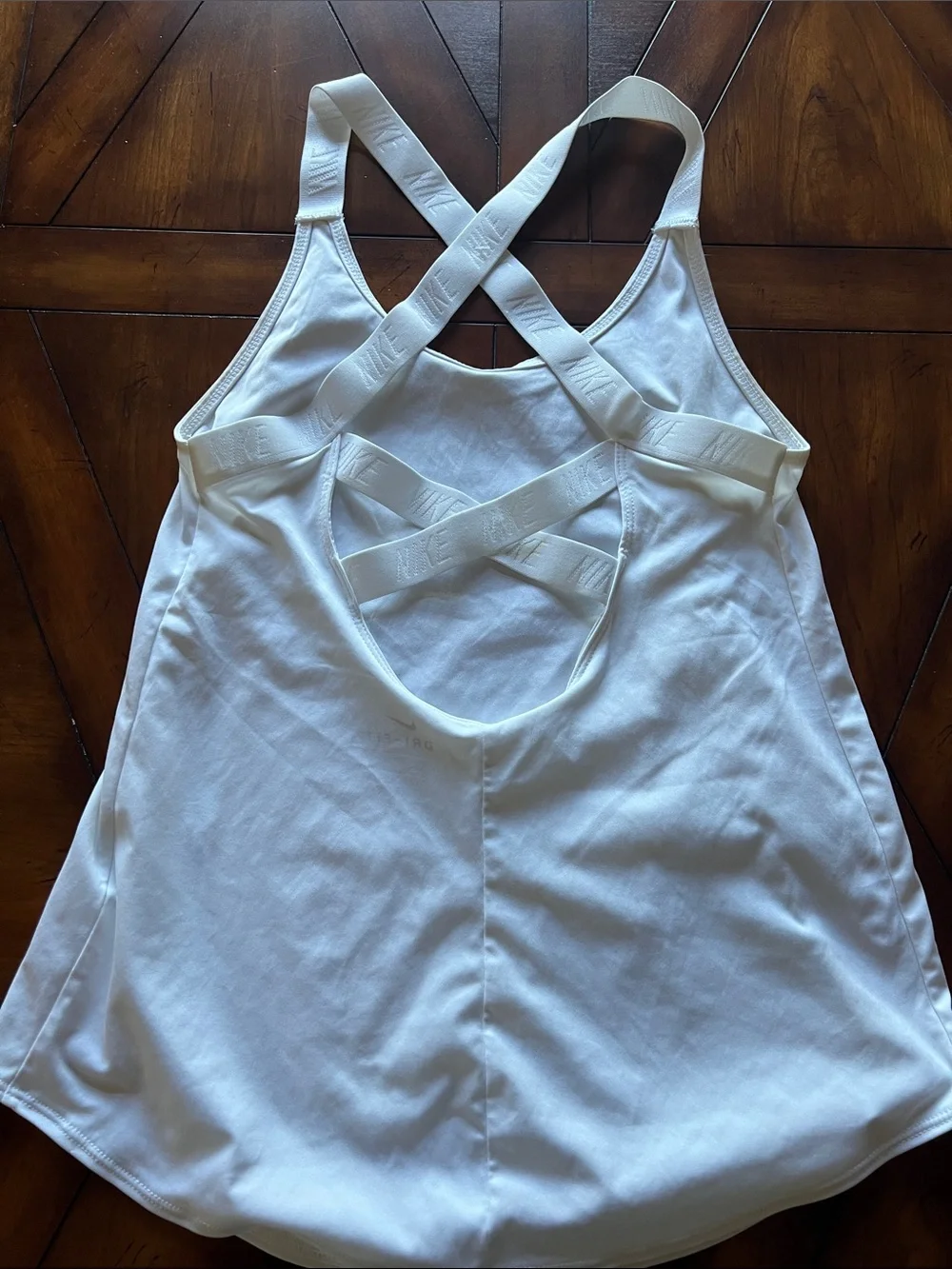Nike White Women's Cross-Strap Athletic Tank